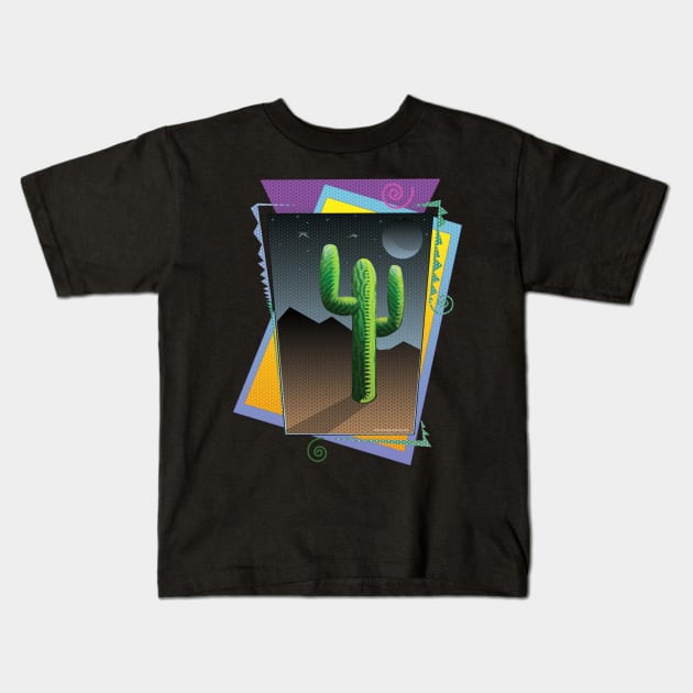 Cactus at night Kids T-Shirt by vjvgraphiks